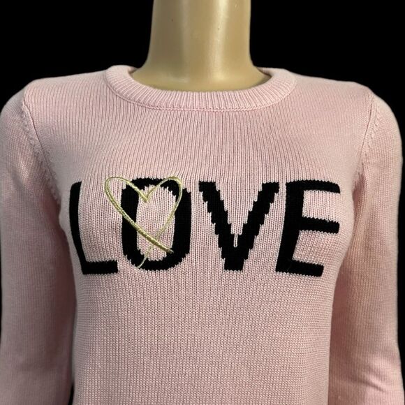 Victoria’s Secret Crewneck Love print Gorgeous long sleeve Sweater Pink XSmall - Picture 5 of 6